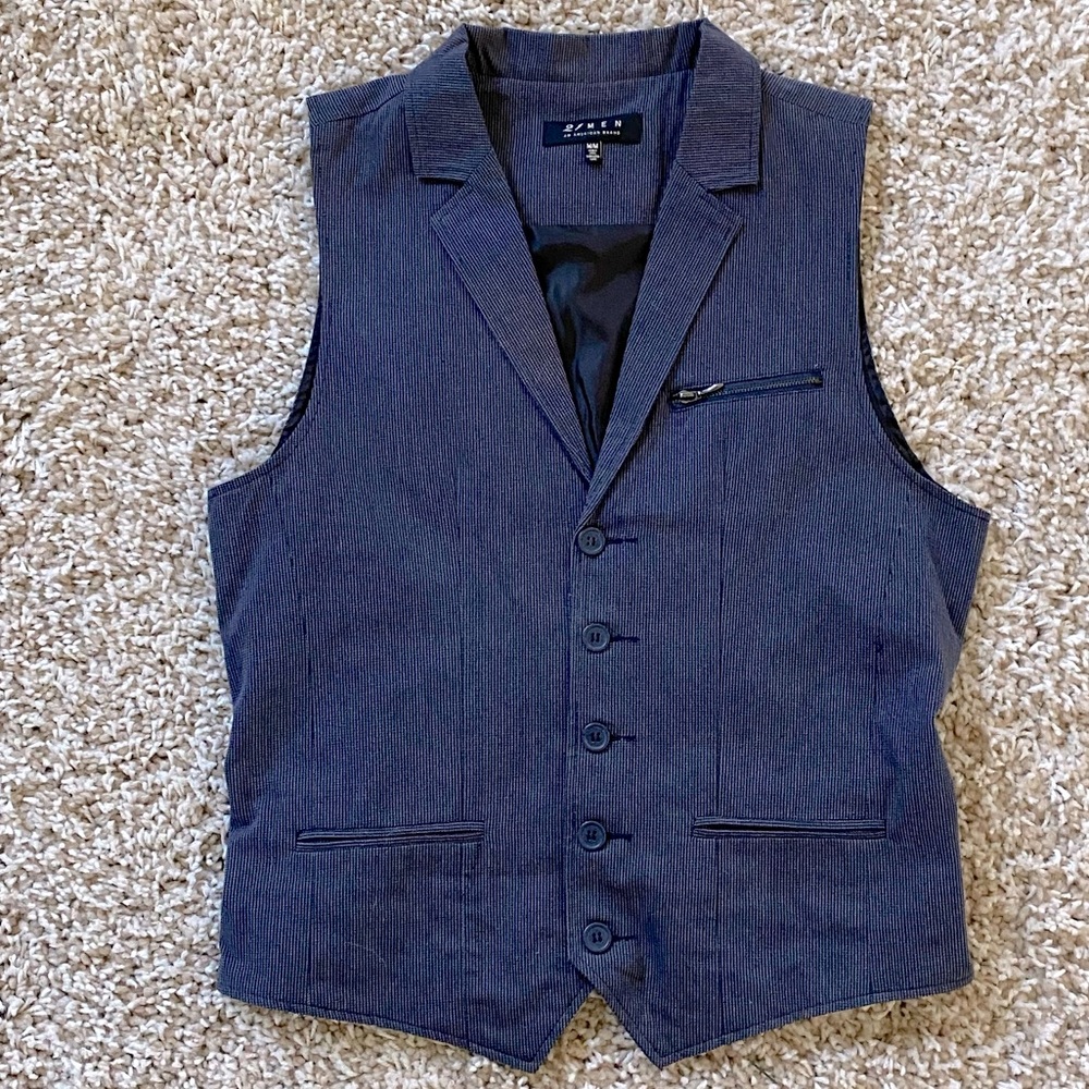 21 Men Blue Gray Vest Forever 21